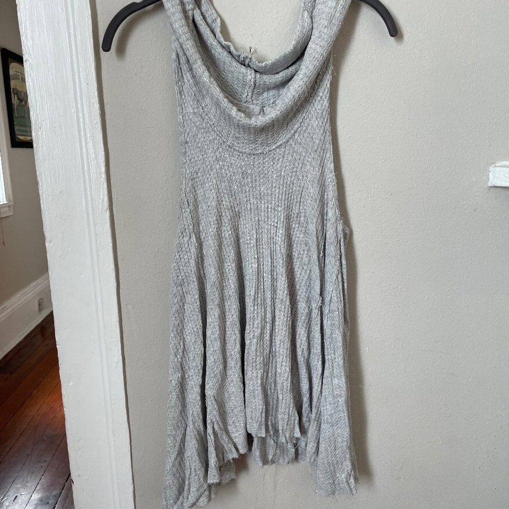 Free People Grey Tank Top with Scoop Neck